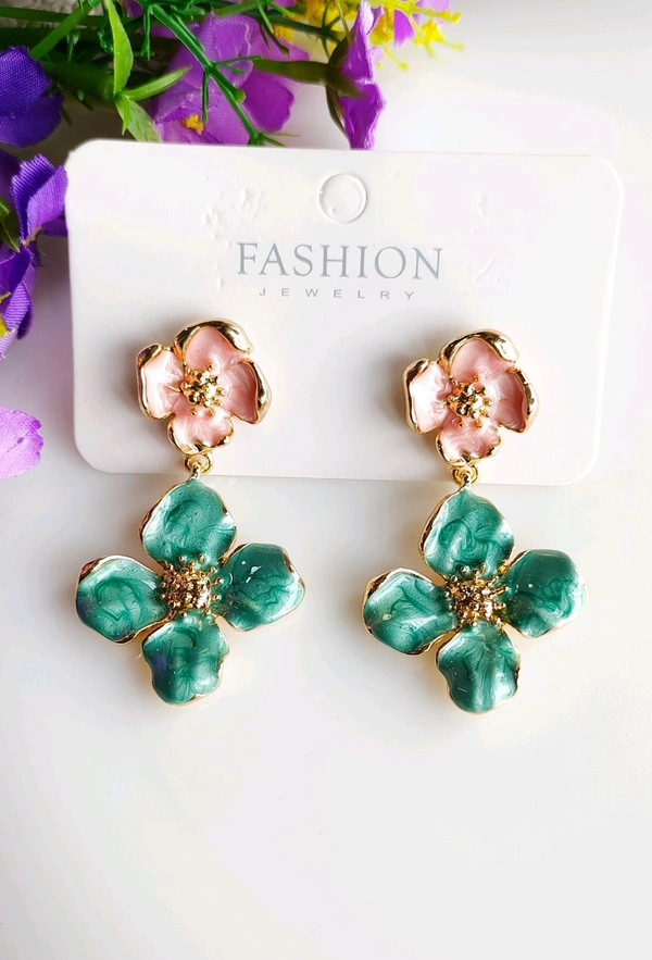 Quirky Enameled Glossy Floral Danglers