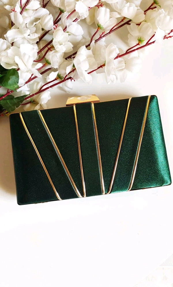 Stylish Emarald Green Party Clutch / Sling