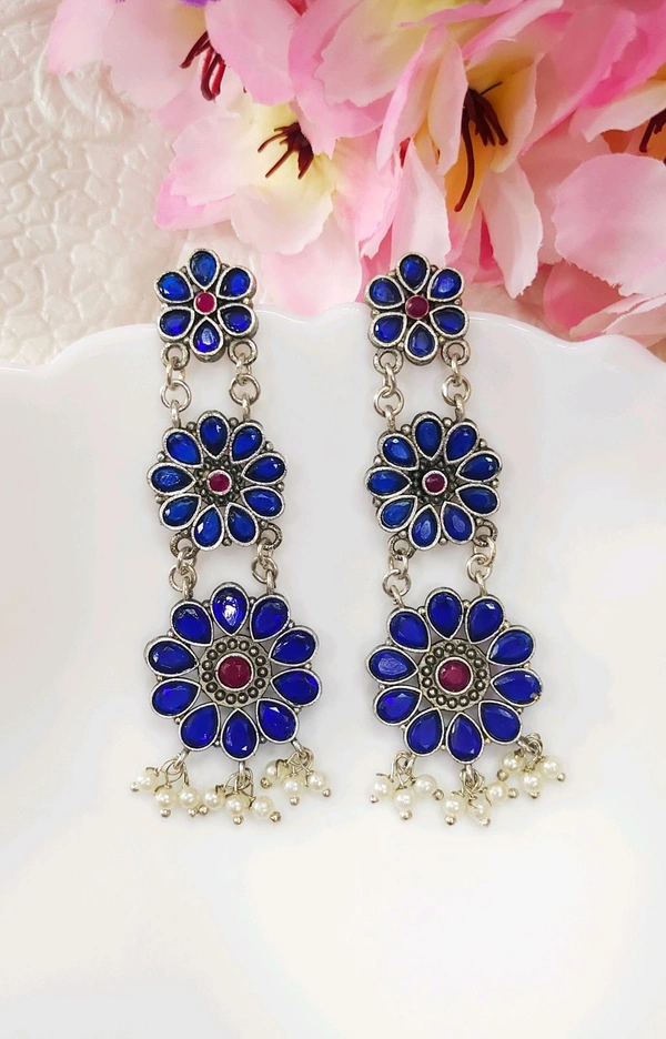 Premium Silver Replica Radhika Danglers 