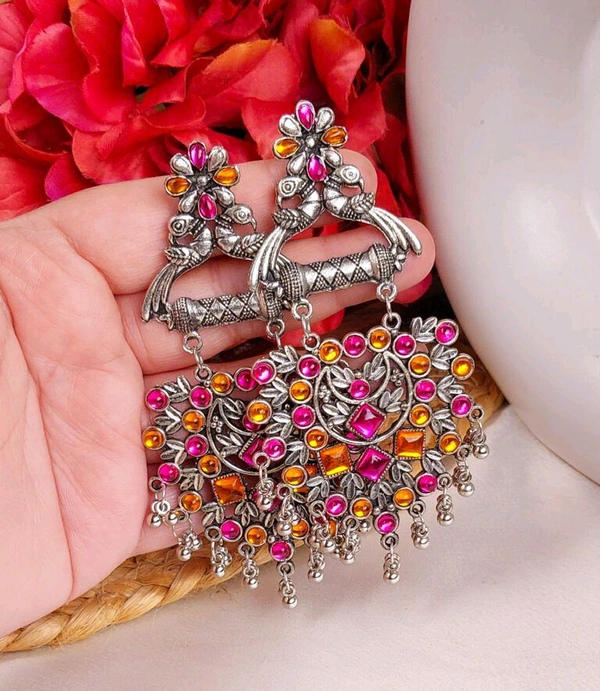 Beautiful Multi stone Long Danglers 