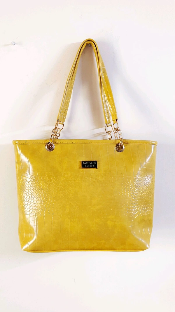 Stylish Croco Tote Bags - Yellow