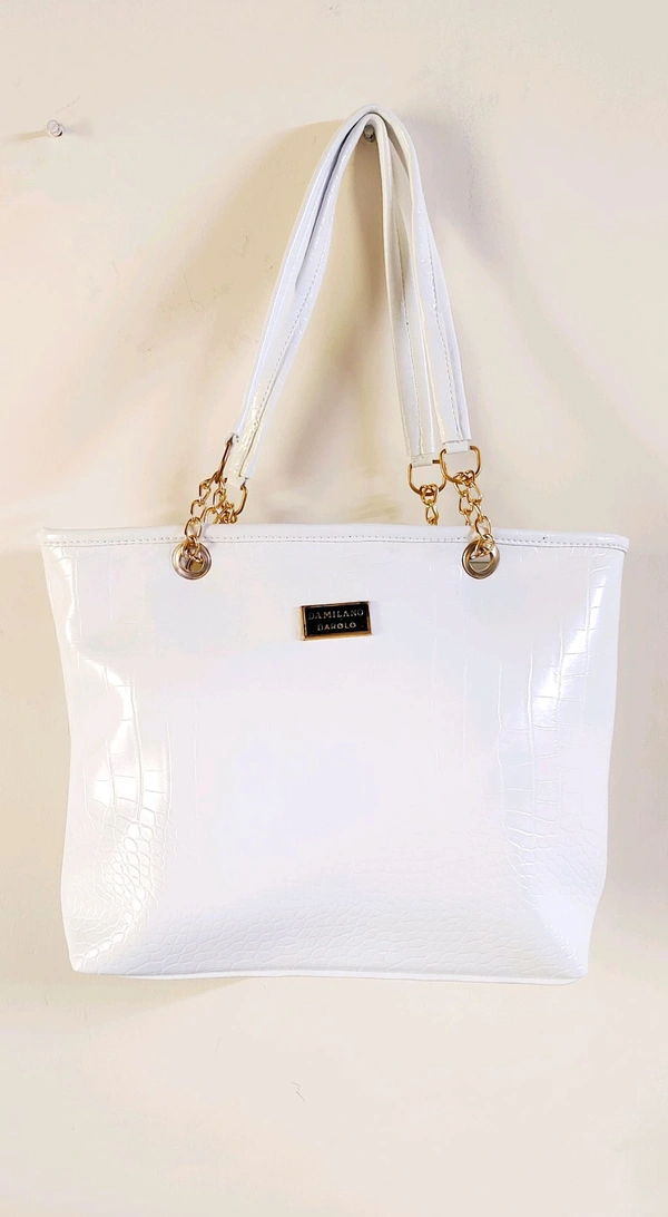 Stylish Croco Tote Bags - White 