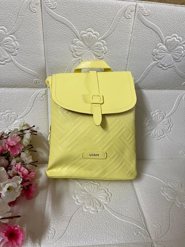 Cute Korean Style Backpack - Pastel Yellow 