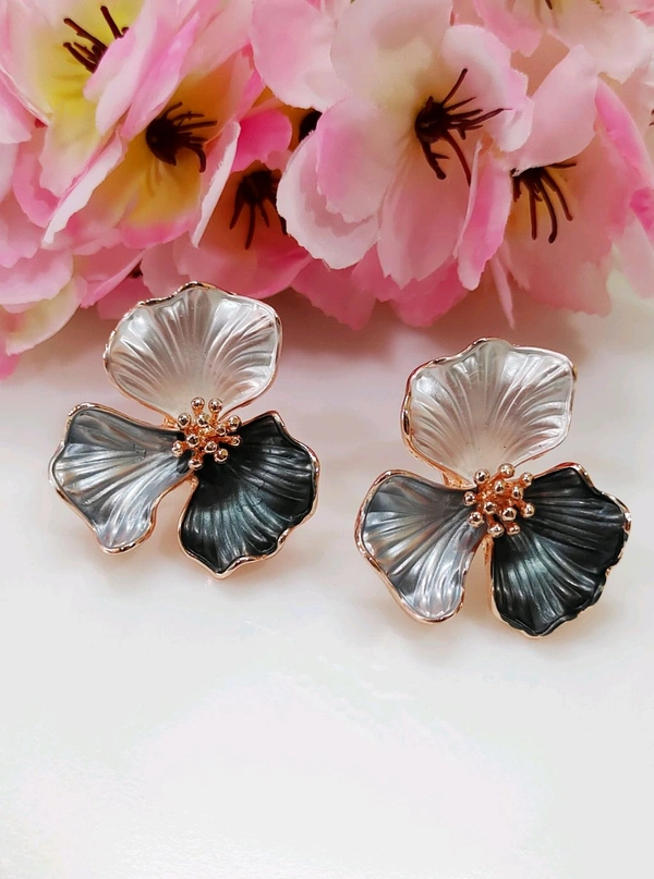 Quirky Floral Enameled Studs