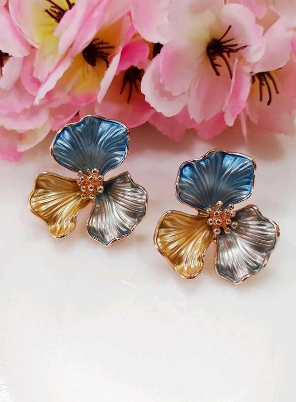 Quirky Floral Enameled Studs