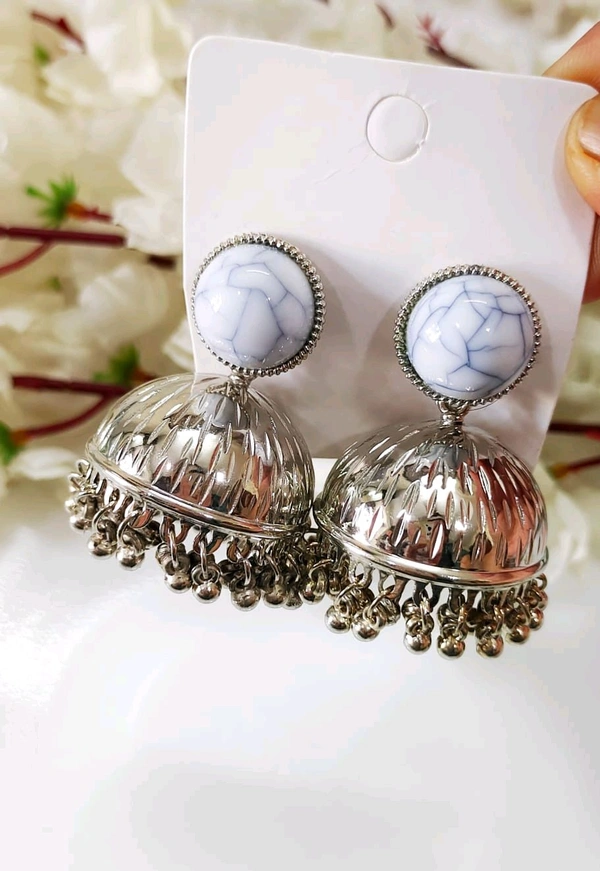 Lightweight German Silver Hollow Jhumka 