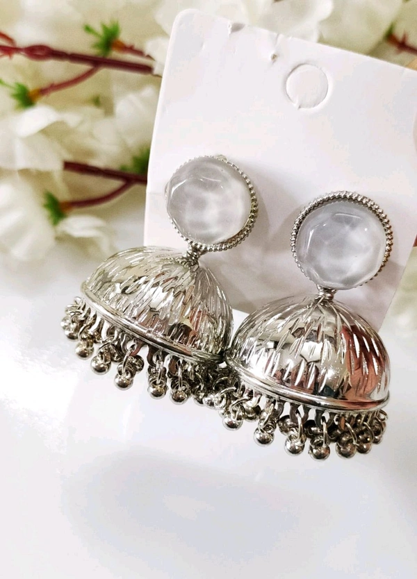 Lightweight German Silver Hollow Jhumka 