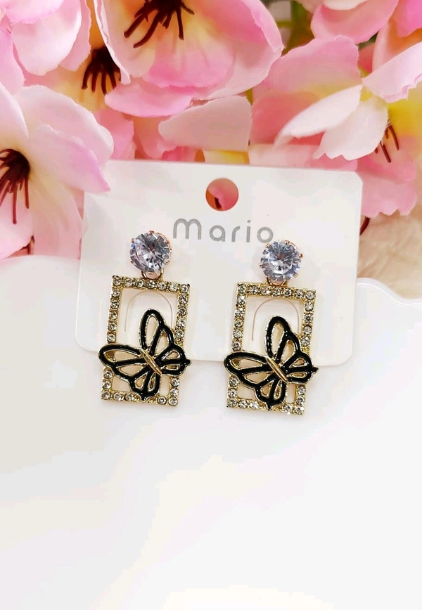 Pretty Golden Black Earrings 