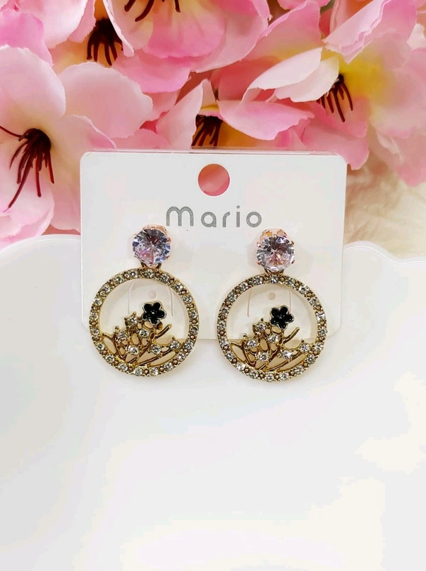 Pretty Golden Black Earrings 