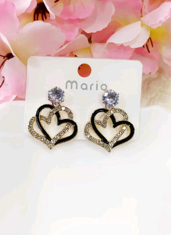 Pretty Golden Black Earrings 