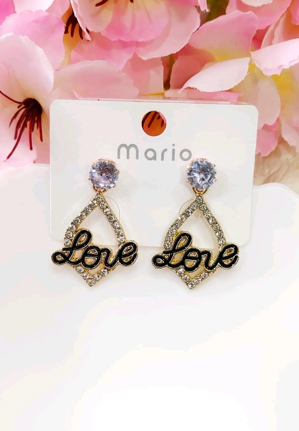 Pretty Golden Black Earrings 