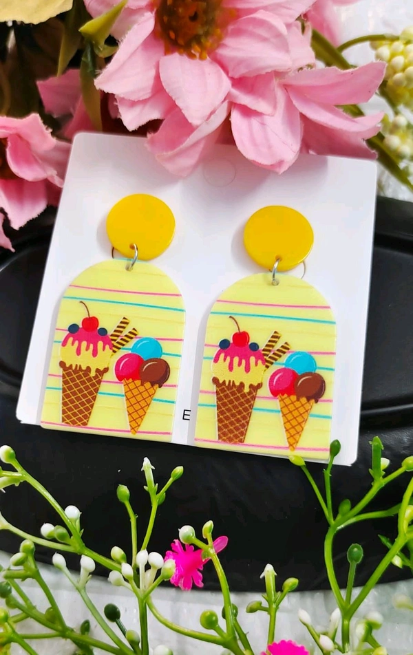 Cute Ice Cream Acrylic Earrings 