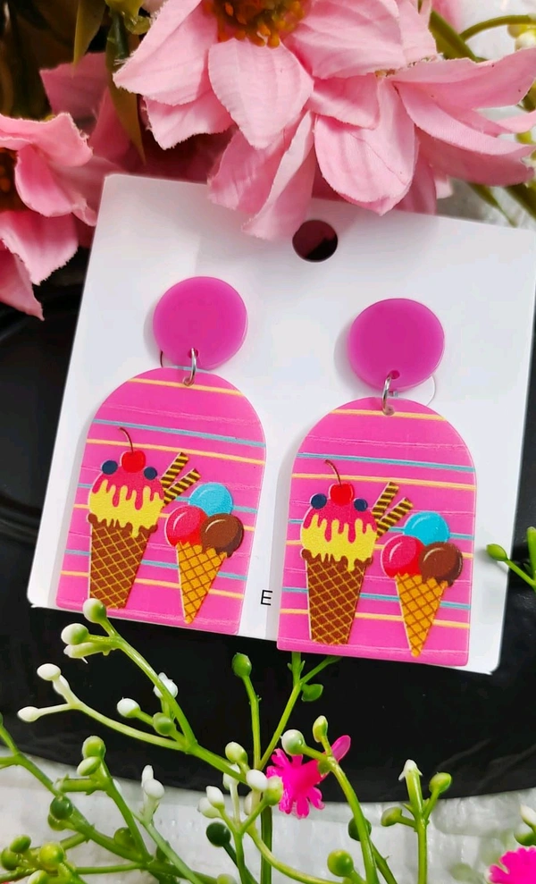 Cute Ice Cream Acrylic Earrings 