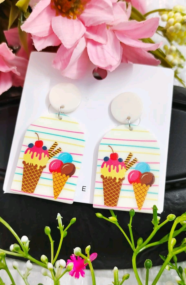 Cute Ice Cream Acrylic Earrings 