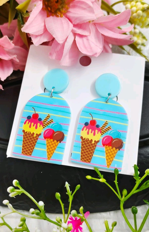 Cute Ice Cream Acrylic Earrings 