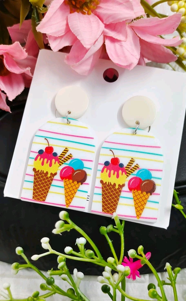 Cute Ice Cream Acrylic Earrings 