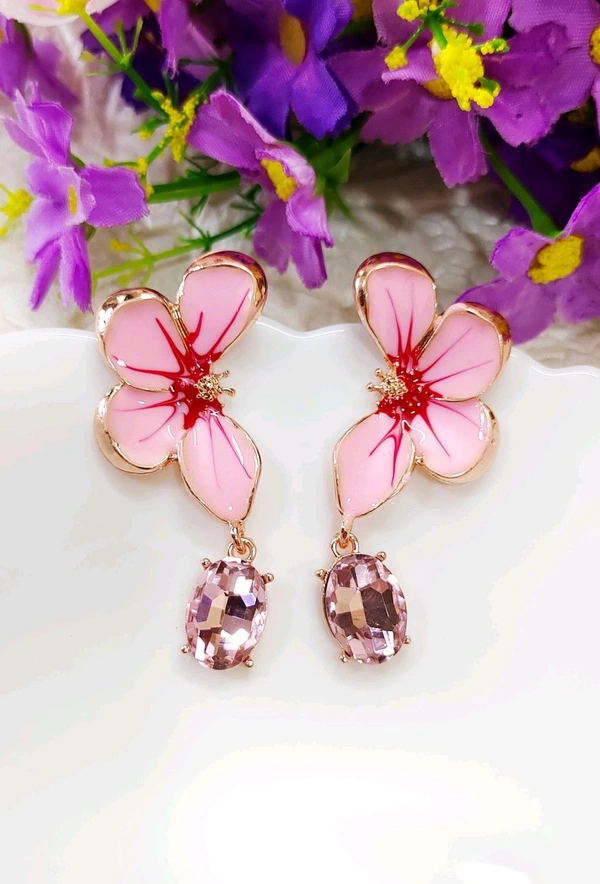 Premium Enameled Floral Petal Danglers 