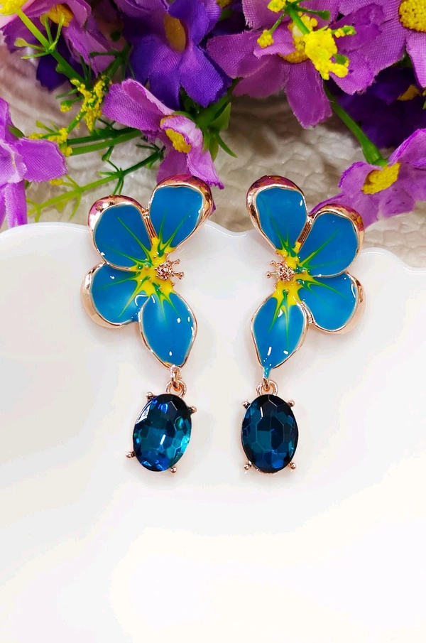 Premium Enameled Floral Petal Danglers 