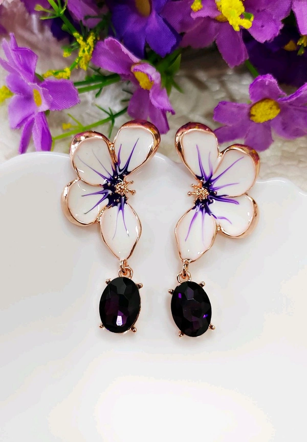 Premium Enameled Floral Petal Danglers 