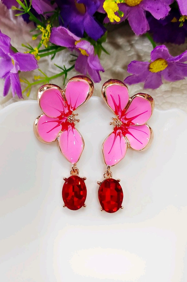 Premium Enameled Floral Petal Danglers 