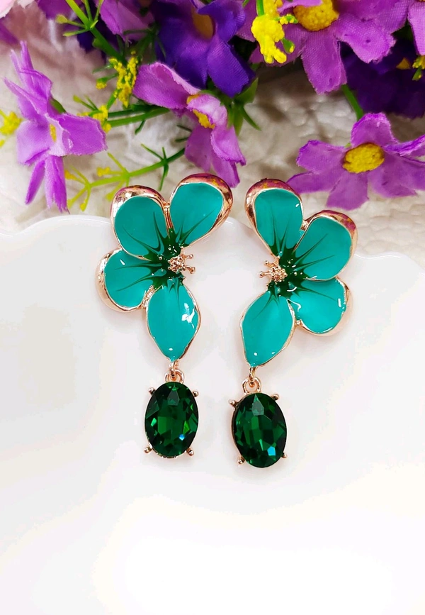 Premium Enameled Floral Petal Danglers 