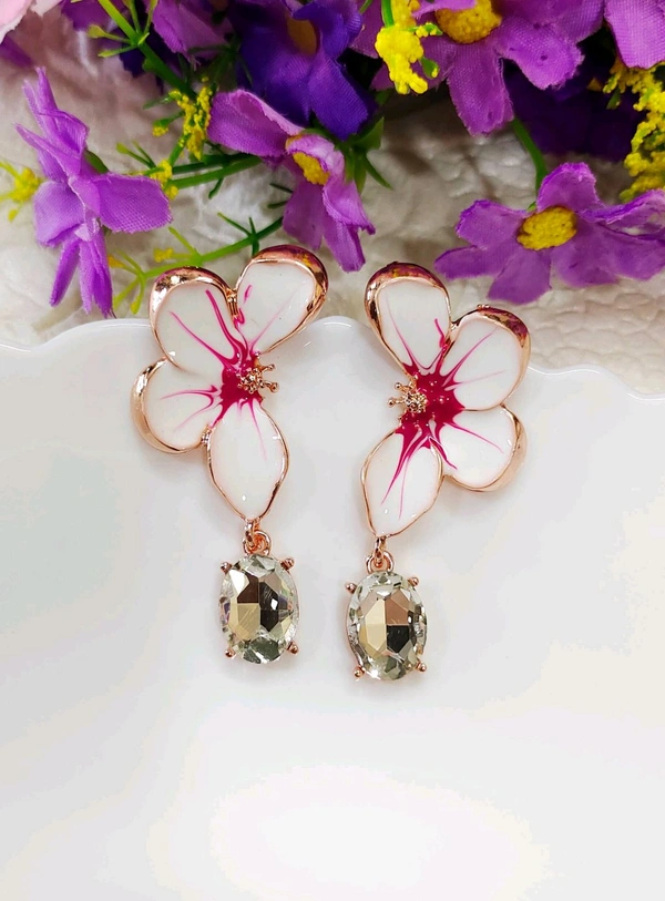 Premium Enameled Floral Petal Danglers 
