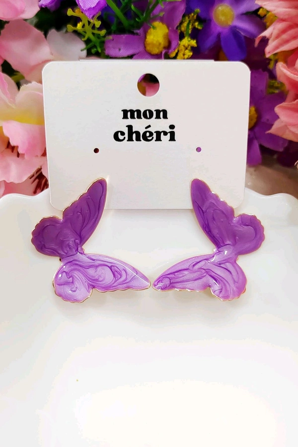 Korean Enameled Butterfly Studs