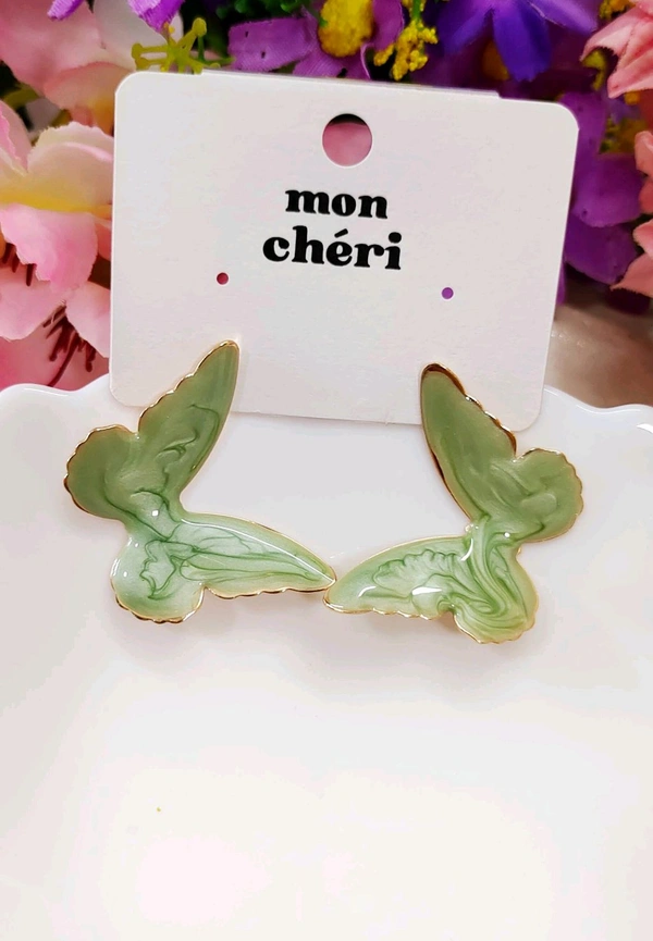 Korean Enameled Butterfly Studs