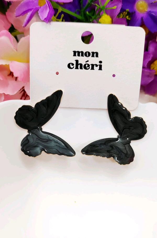 Korean Enameled Butterfly Studs