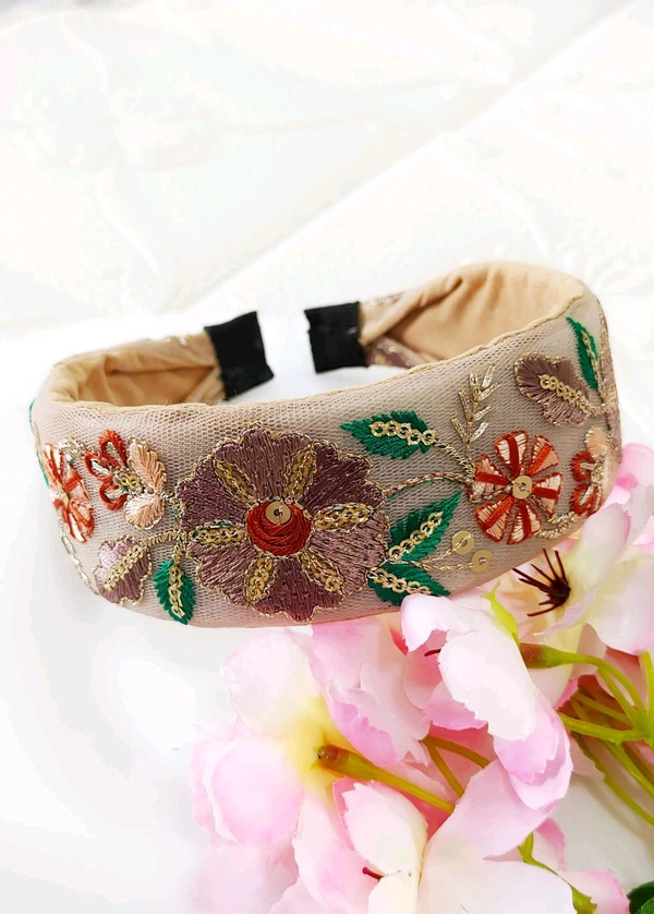 Pretty Embroidered Unbreakable Hair Bands 