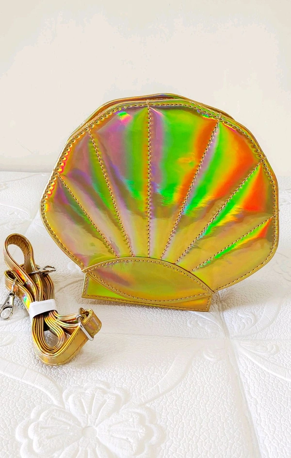 Pretty Golden Shell Sling Bag 
