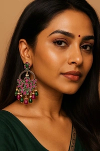 Multicolor Floral Chandbali Earrings