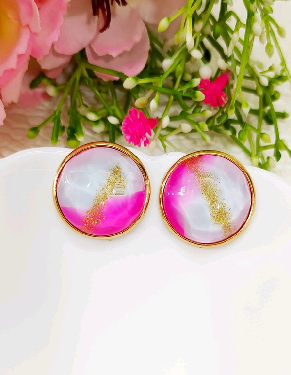 Quirky Round Resin Studs