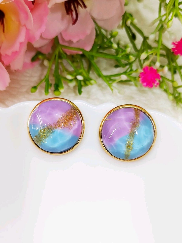 Quirky Round Resin Studs