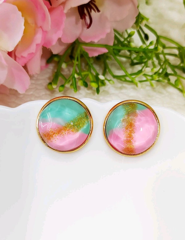 Quirky Round Resin Studs