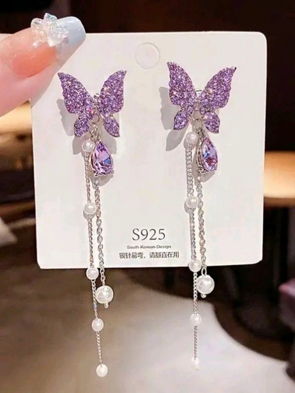 Stylish Stone Butterfly Korean Earrings