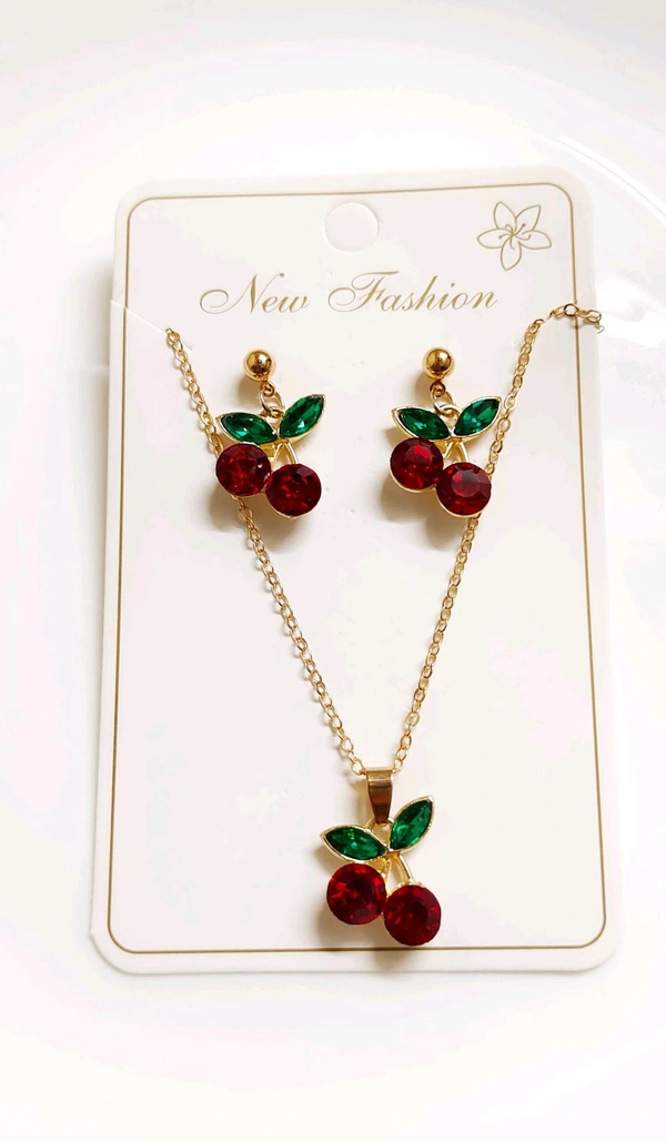 Beautiful Cherry Pendant Set