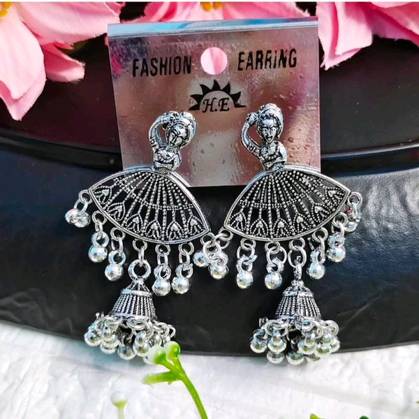 Oxidised Dancing Doll Earrings 
