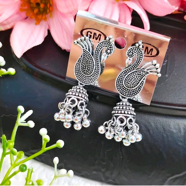 Peacock Oxidised Earrings 