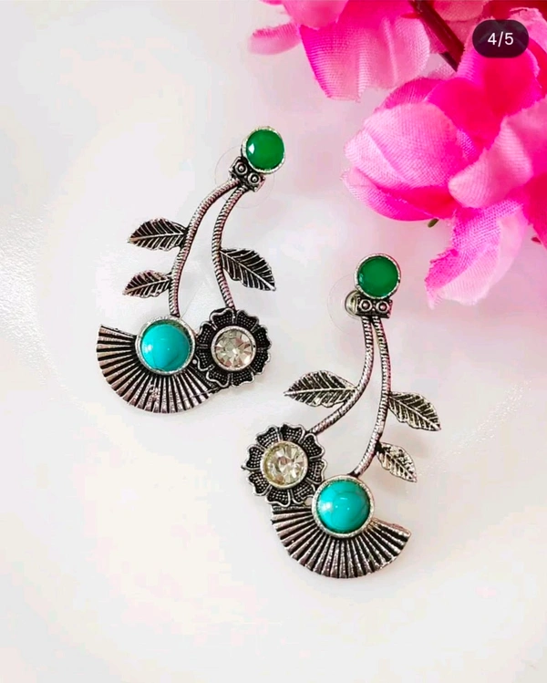 Unique Oxidised Leaf Studs