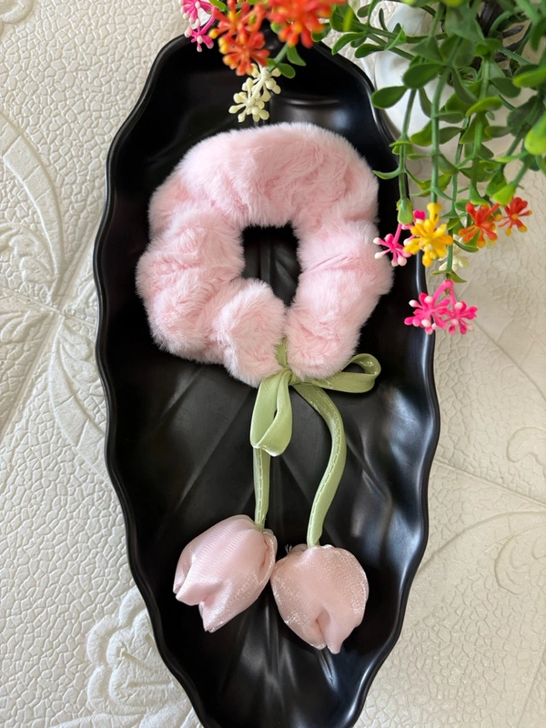Korean imported Soft Fur Tulip scrunchies 🌷🌷🌷🌷