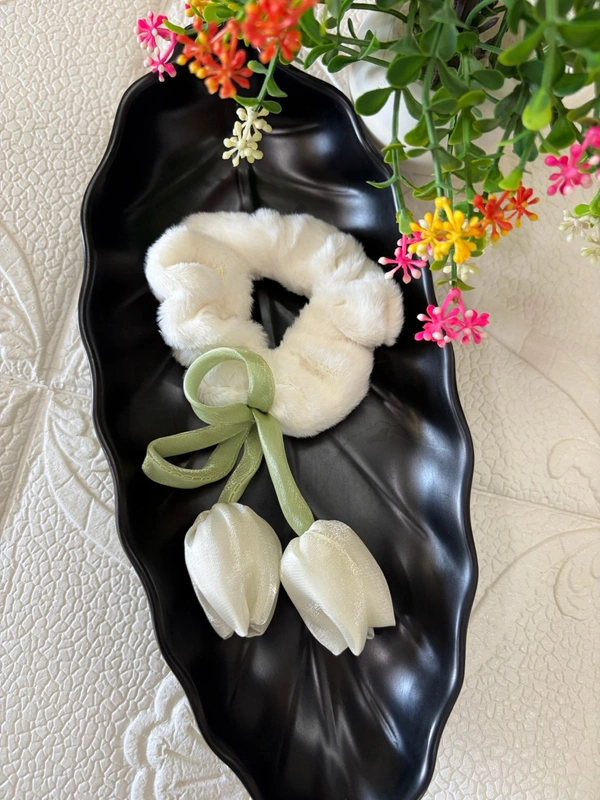 Korean imported Soft Fur Tulip scrunchies 🌷🌷🌷🌷