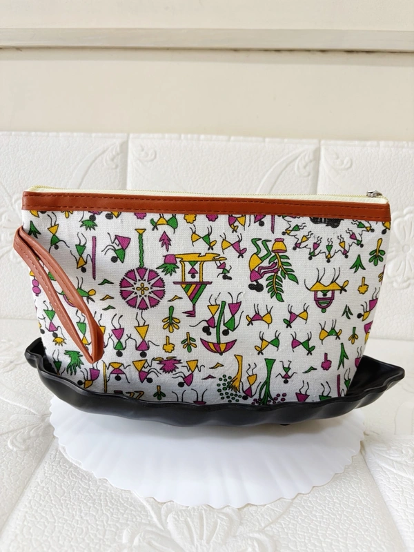 Warli Whispers Vanity Pouch