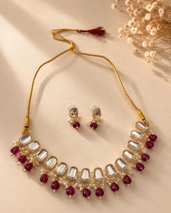 🌸Regal Kundan Drop Collection 🌸 - Maroon