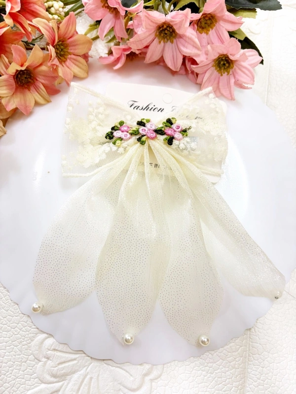 🌷 *Blush Petal Bloom Bow Clips*🌷