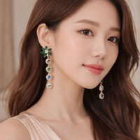 *Korean Luxe statement crystal drop earrings* 💎💚