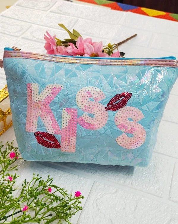 Sky Blue Kiss Vanity Pouch