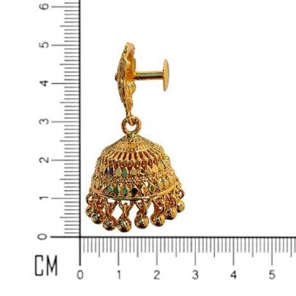 shiny gold Antique Gold Finish Jhumka Earrings for Women (Both images, if applicable) - Gold, free