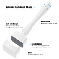 Derma Stamp Adjustable Pen 0mm - 3mm,100 A Titanium micro needles I Amazing Professional Microneedling Pen for Skin Repair, Face, Hair & Beard Growth I Easy to use I Safe and Effective - 0.25 mm to 3.00mm, white