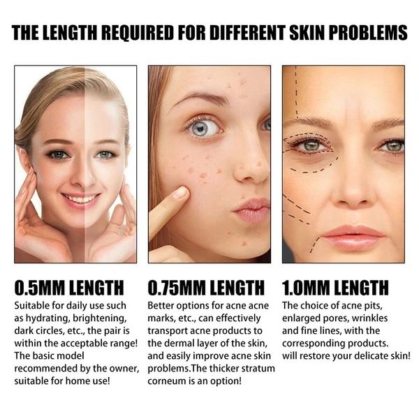 Derma Stamp Adjustable Pen 0mm - 3mm,100 A Titanium micro needles I Amazing Professional Microneedling Pen for Skin Repair, Face, Hair & Beard Growth I Easy to use I Safe and Effective - 0.25 mm to 3.00mm, white